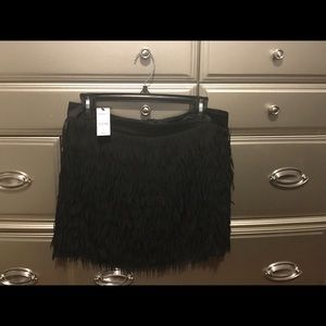 Express- Black fringe mini skirt- Sz 8